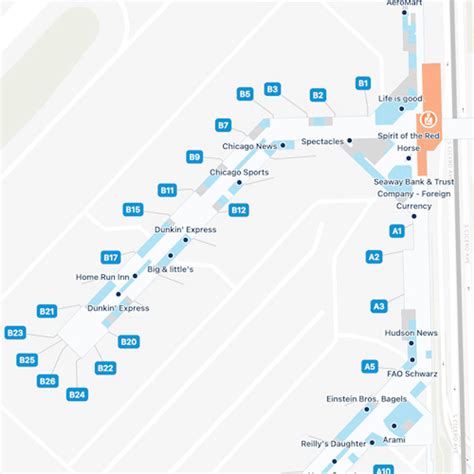 Chicago Midway Airport Concourse B Map & Guide