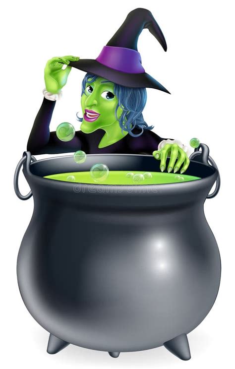 Halloween Witch and Cauldron Stock Vector - Illustration of coldron ...