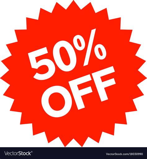 50 percent off sticker Royalty Free Vector Image