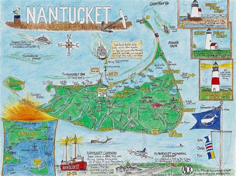 Map of Nantucket Island 8x11 - Etsy