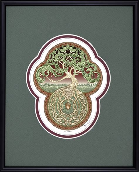 Celtic Tree of Life - Framed Digital Art Print 8 x 10