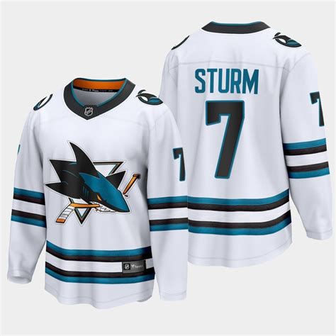 San Jose Sharks Nico Sturm 7 2022-23 Away White Jersey The Evolve ...