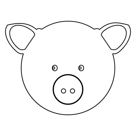 Pig head outline black color 5215369 Vector Art at Vecteezy