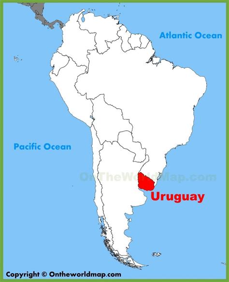 Uruguay map south america - Map of Uruguay south america (South America ...