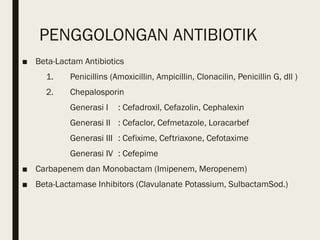 Antibiotik beta Laktam dan Makrolida - Kimia Farmasi 1 | PPT