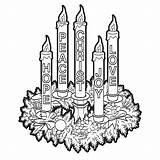 Advent Wreath Coloring Page Printable  Free Sheet Printables sketch template