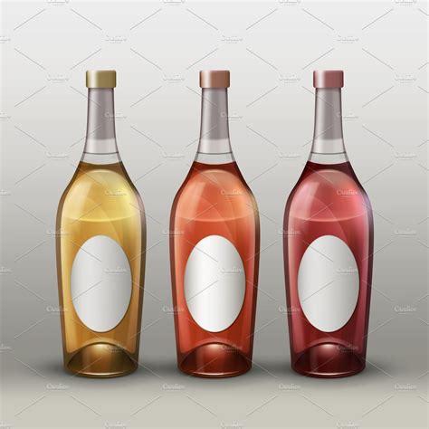 Bottles with empty labels | Food Illustrations ~ Creative Market