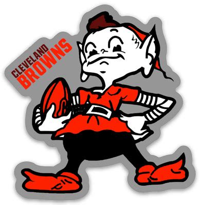 Cleveland Browns Brownie Elf with Football & Logo Type Die-cut MAGNET ...