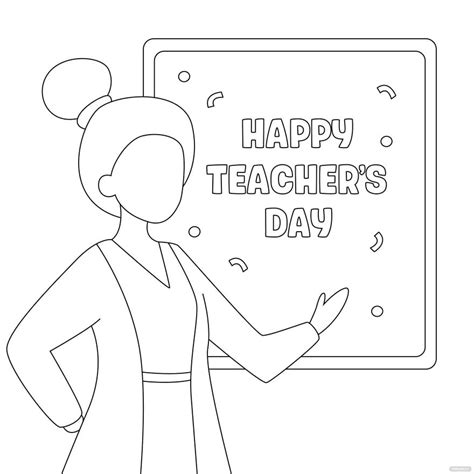 Teachers Day Cartoon Drawing in PSD, Illustrator, SVG, JPG, EPS, PNG ...