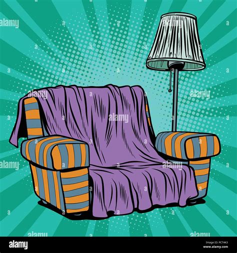 Armchair sofa with floor lamp Stock Vector Image & Art - Alamy