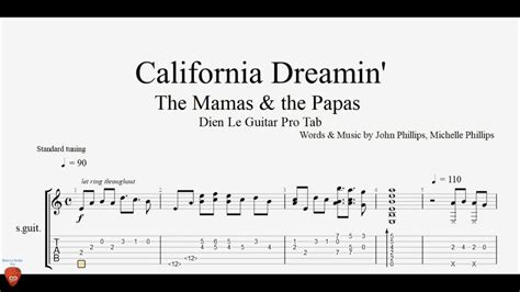 California Dreamin' - Guitar Tutorial + TAB - YouTube