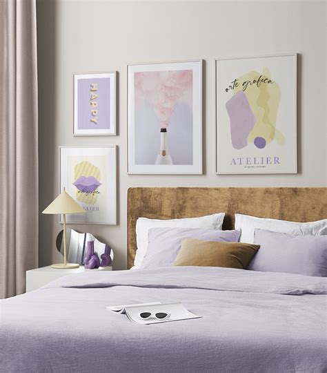 Bedroom inspiration | Posters and art prints in picture walls and collages