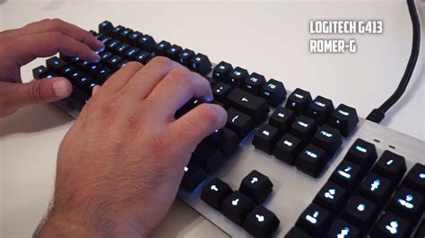 SOUND TEST: Logitech G413 Romer-G Mechanical Keyboard - YouTube