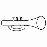 Trompeta Coloring Trumpet Instrumentos Trompete Trompette Instrumente  sketch template