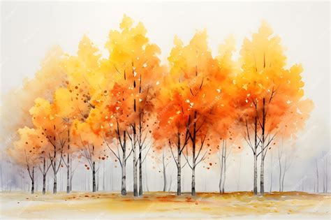 Premium AI Image | Watercolor painting of autumn trees