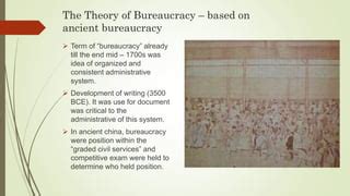 The history about Theory of Bureaucracy by Max Webber | PPT