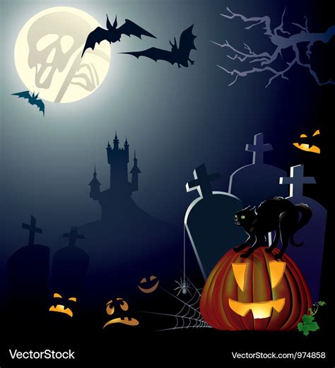 Halloween night background Royalty Free Vector Image