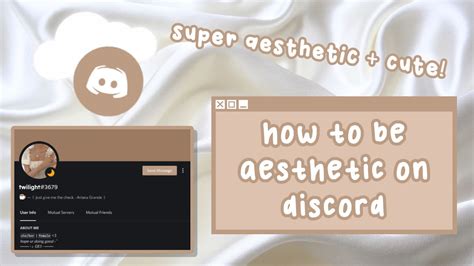 how to be aesthetic on discord!🤍☕ - YouTube