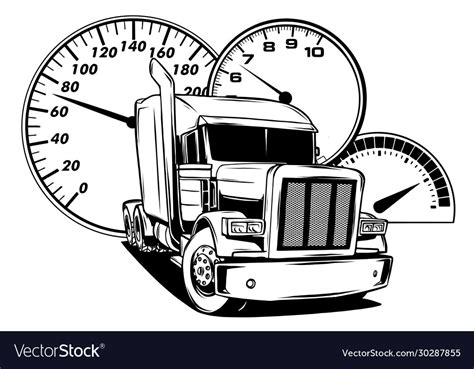 Cartoon semi truck design art Royalty Free Vector Image