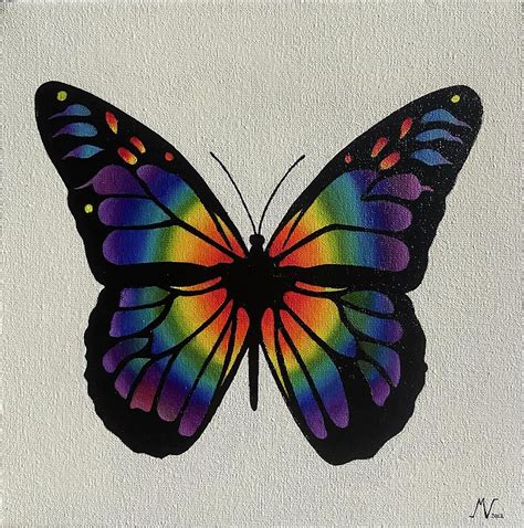 Rainbow Butterfly Painting by Michael Velychko - Fine Art America