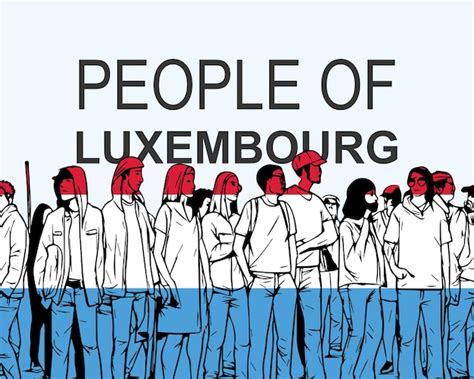 Premium Vector | People of luxembourg with flag silhouette of many people gathering idea