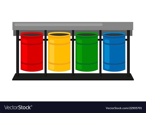 Colorful cartoon sorting trash bins Royalty Free Vector