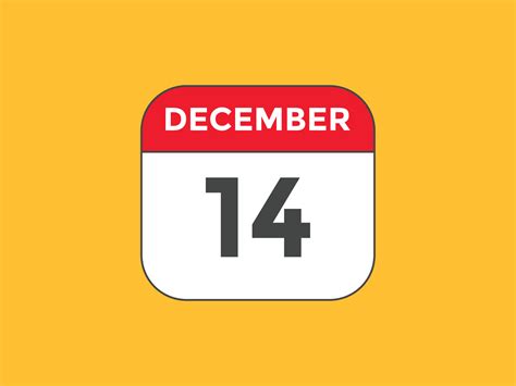 december 14 calendar reminder. 14th december daily calendar icon ...