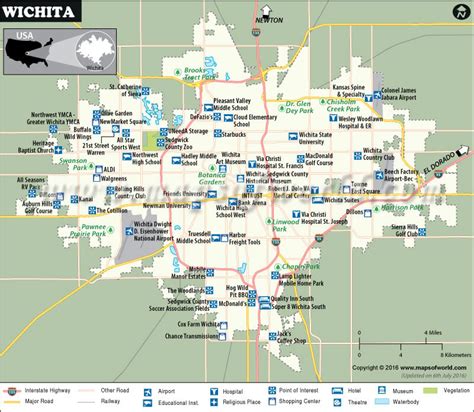 Wichita Map, Map of Wichita Kansas