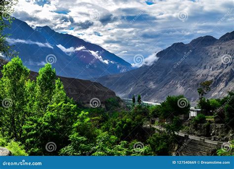 Hill Station Scene in Gilgit Pakistan Stock Image - Image of cloud ...