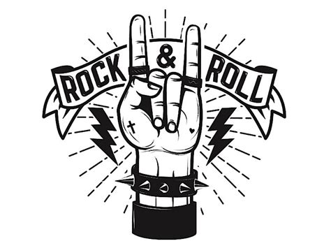 Rock'n'Roll | Rock and roll sign, Rock and roll, Drawing rocks