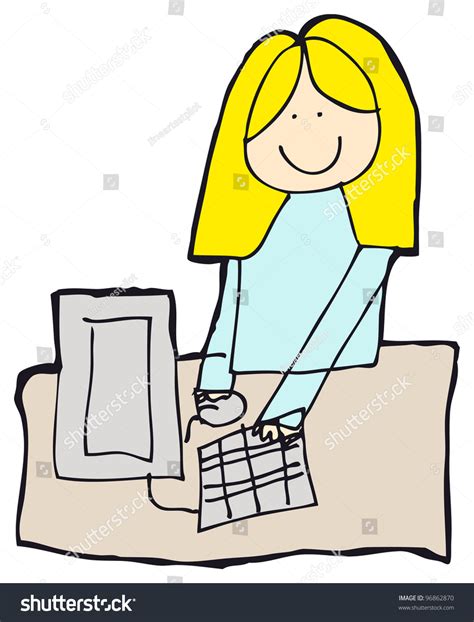 Cartoon Shop Assistant Stock Illustration 96862870 - Shutterstock