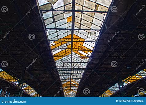 Skylight in old factory stock photo. Image of large - 104253768