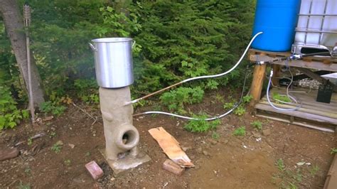 DIY No Propane Off-Grid Water Heater Using a Rocket Stove