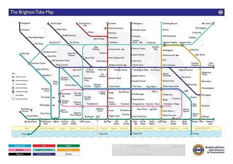 Alternative Brighton Tube Map Art Print LARGE - The Rude one ...