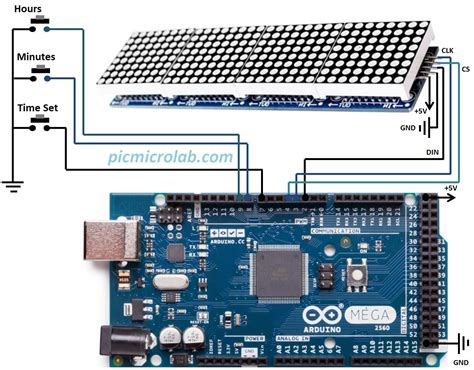 4-Digit LED Dot Matrix Clock Arduino – Microcontroller Based Projects