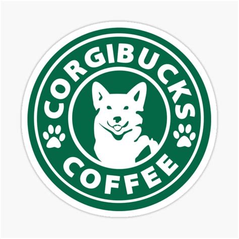 "Corgibucks Coffee" Sticker for Sale by jennapriz | Redbubble