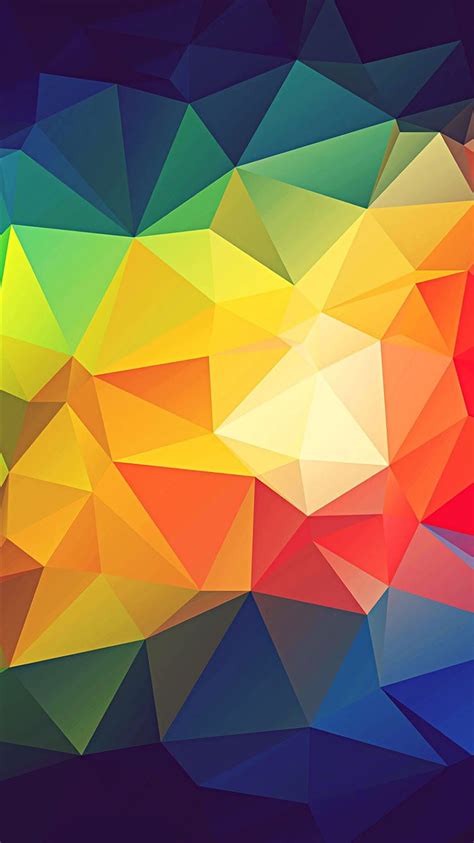 Colorful Abstract Triangle Shapes Render iPhone 8 Wallpapers Free Download