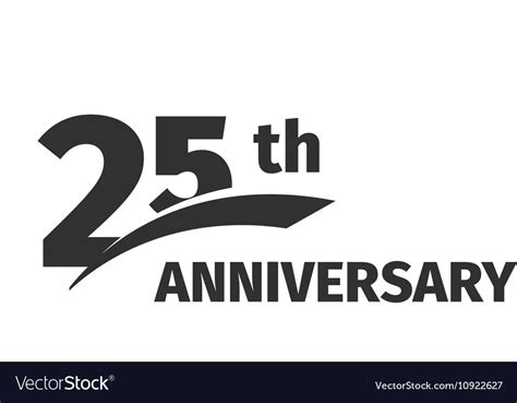 Isolated abstract black 25th anniversary logo on Vector Image