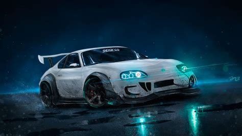 Toyota Supra Car Racing Drift Night Wallpapers - Wallpaper Cave