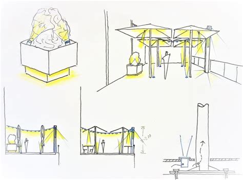 Exterior lighting sketch | Lighting diagram, Lighting design, Light architecture