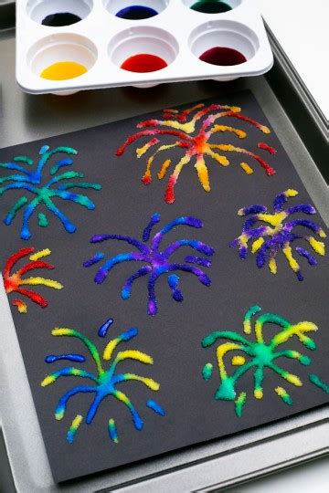 Fireworks Salt Painting | Easy Salt Painting for Kids