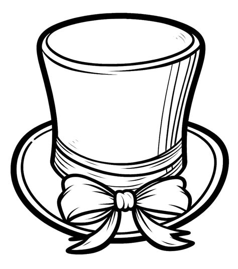 Cute Top Hat coloring page - Download, Print or Color Online for Free