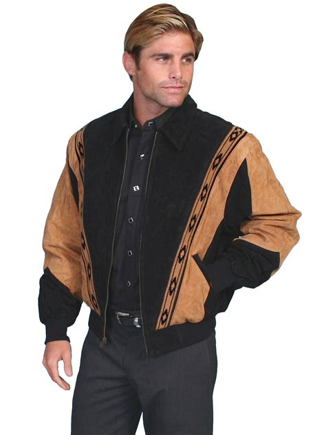 Scully Leather Mens Western Boar Suede Rodeo Jacket Black – The Western Company