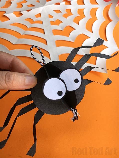 Easy 3d Paper Spider Craft - Red Ted ARt