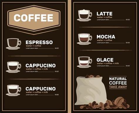 Coffee Menu Vector Art, Icons, and Graphics for Free Download