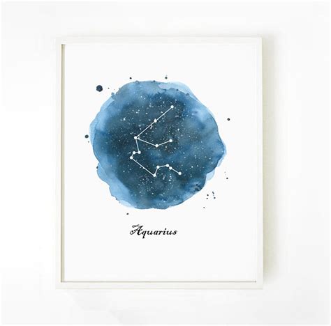 Aquarius Constellation Painting Print Zodiac Art Print | Etsy