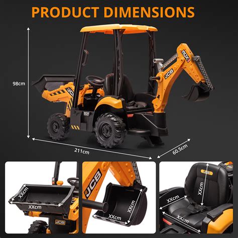 4-in-1 Kids Ride On Excavator Bulldozer 12V Electric Tractor Remote ...