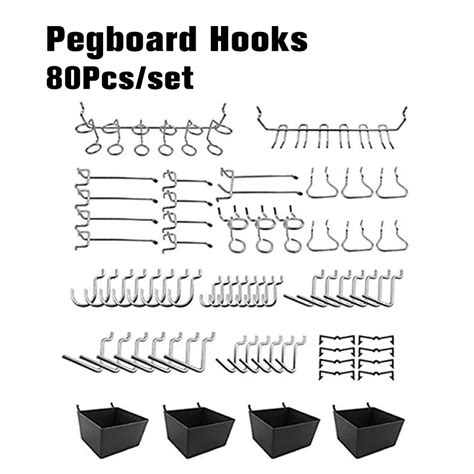 80pcs Pegboard Accessories Organizer Kit, Pegboard Hooks Set for Hanging Storage | Shopee ...