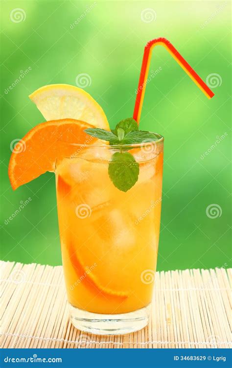 Cocktail with Tangerine and Lemon Juice Stock Image - Image of cutout ...