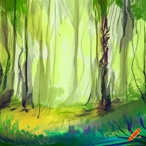 Summer forest scene